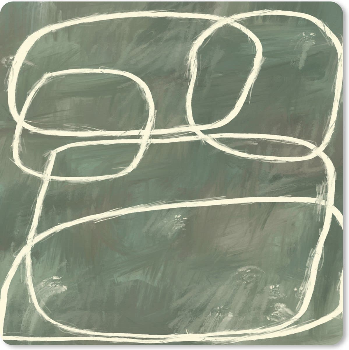 Muismat XXL 40x40 cm - Bureau onderlegger - Bureau mat Abstract - Groen - Kunst - Modern - Bureaumat - Gaming mousepad xl - Bureaulegger groot - Computer deskmat