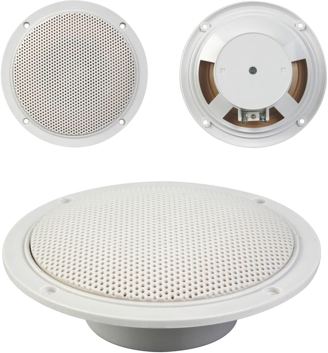 Velleman Inbouwluidspreker, 2 stuks, voor binnen en buiten, rond, wit, 5"