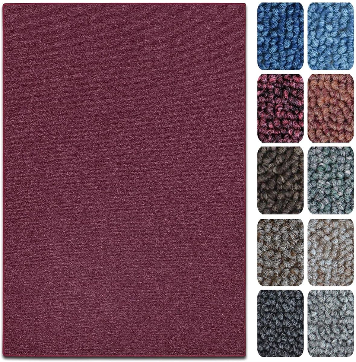 FLOORDIREKT Tapijtloper London - Vlakke Lussenpool - Op Maat Gemaakt - Modern & Easy Care - Wijnrood - 67 x 300 cm
