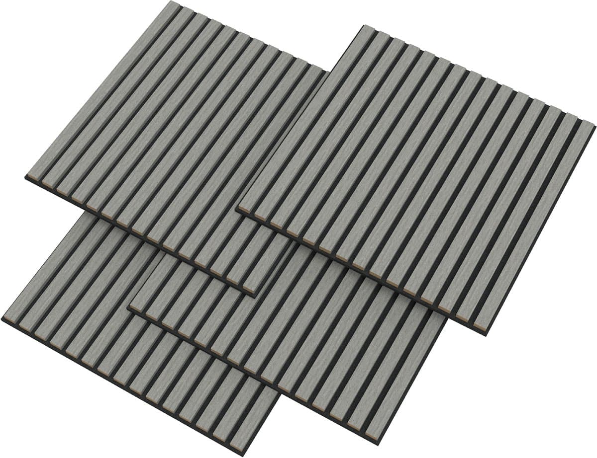 Akoestisch wandpaneel Vang 4 stuks 1,44 m² eikenkleurig lichtgrijs 60x60 cm NEU.HOLZ