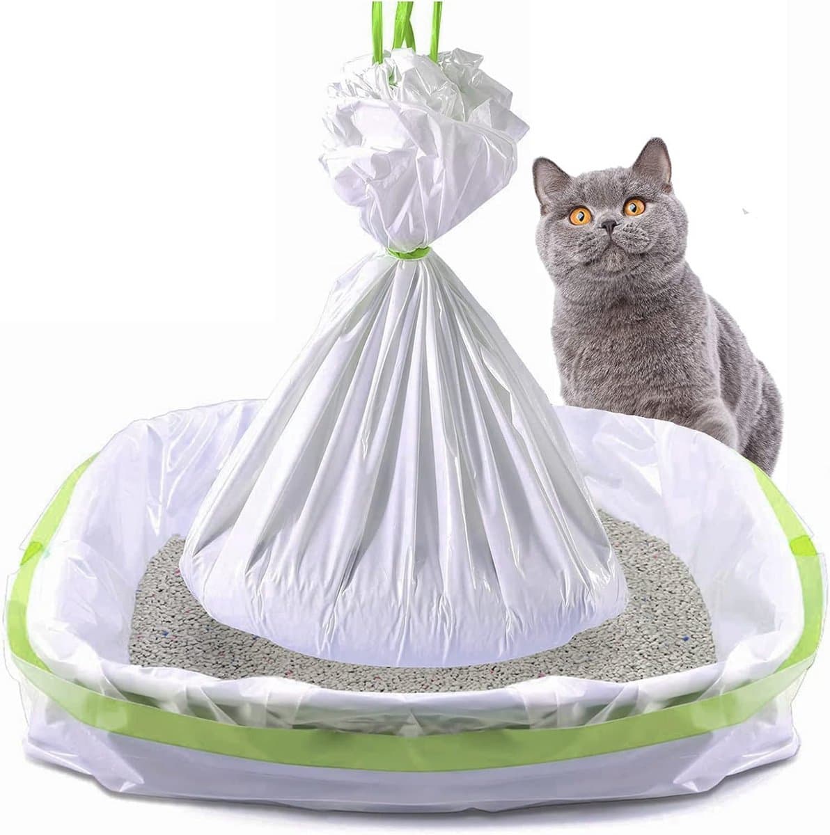 Kattenbakzakken met Trekkoord - 7 Stuks - Krasbestendig en Makkelijk Schoon te Maken