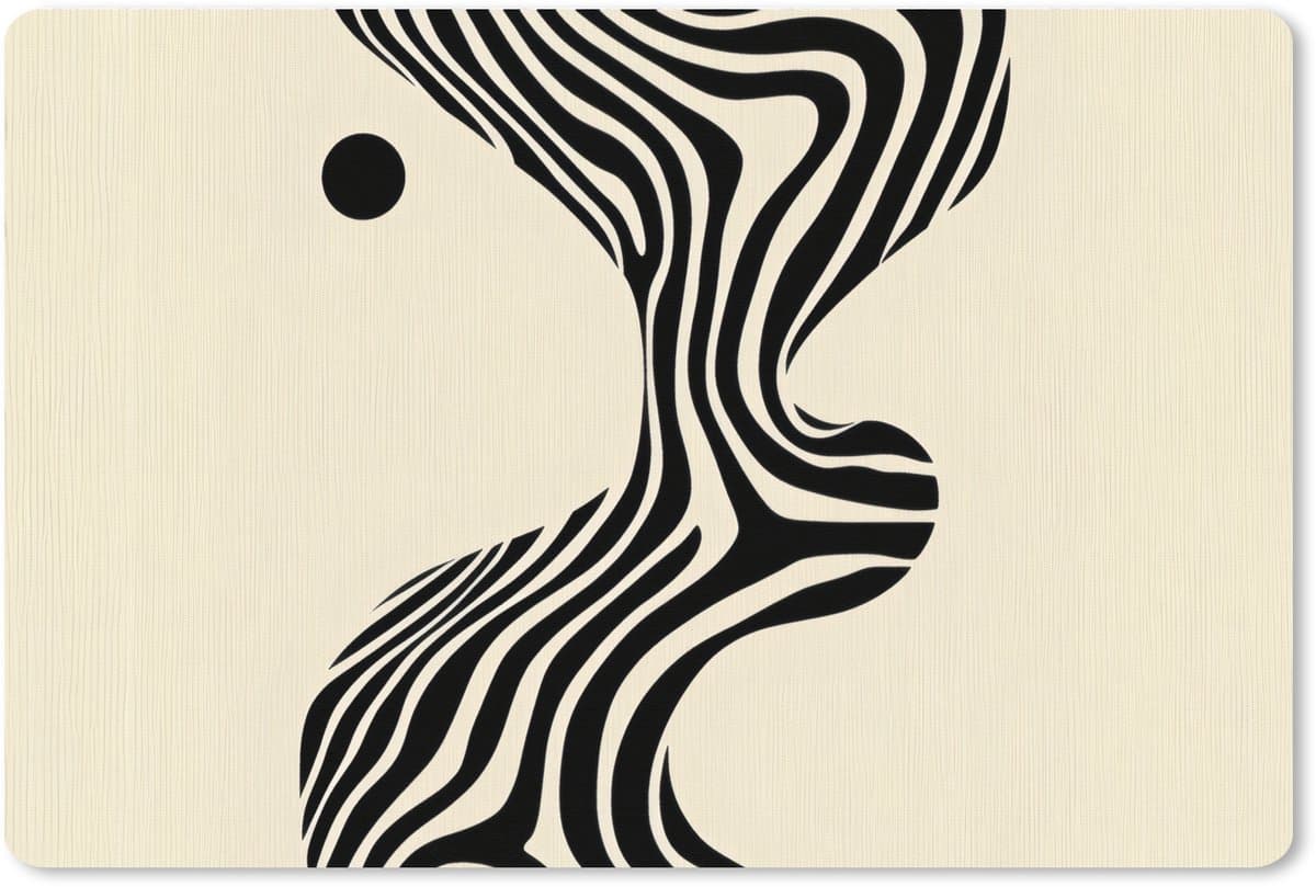 Muismat XXL 120x80 cm - Bureau onderlegger - Bureau mat Beige - Lijnen - Golvend - Abstract - Bureaumat - Gaming mousepad xl - Bureaulegger groot - Computer deskmat