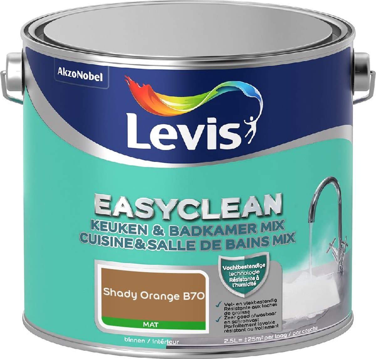 Levis - Easyclean Keuken & Badkamer Mix - Shady Orange B70 - Mengverf - 2,5 L