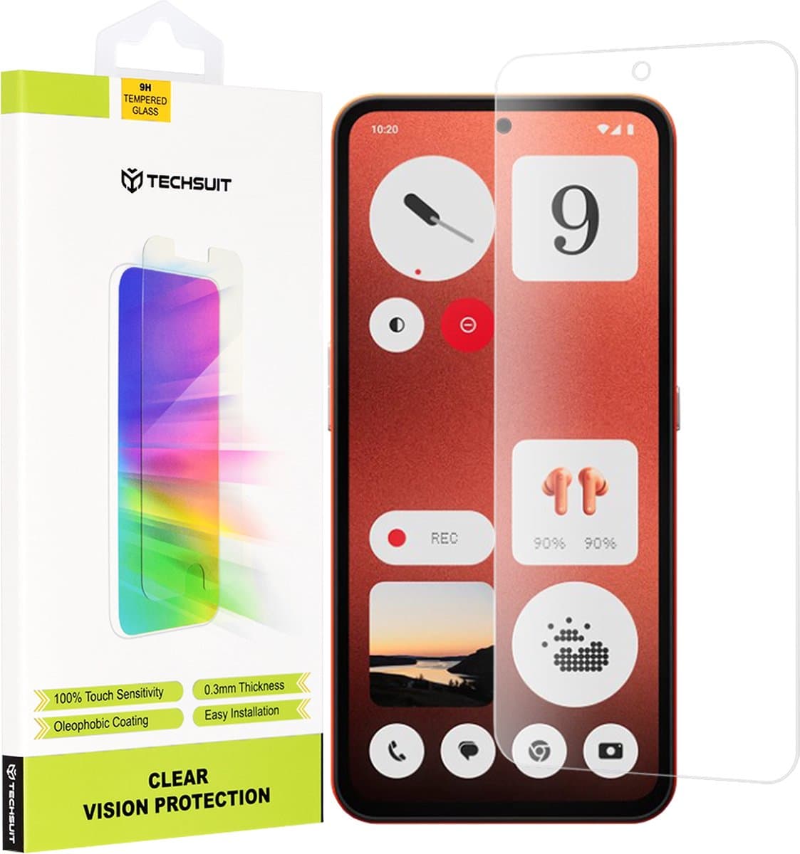 Techsuit Clear Vision Glass Screenprotector voor Nothing CMF Phone 1 - Transparant