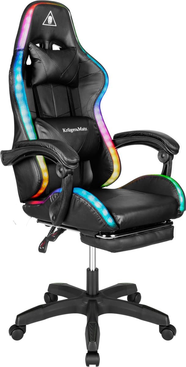 Krüger&Matz KM0790BLED - GX-150 game stoel met LED verlichting - gaming chair - gamingstoel - RGB - zwart