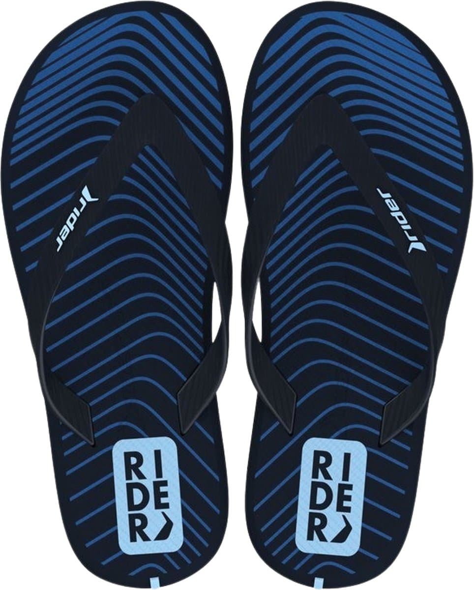 Rider R1 Style Kids Slippers Heren Junior - Black/Blue - Maat 30