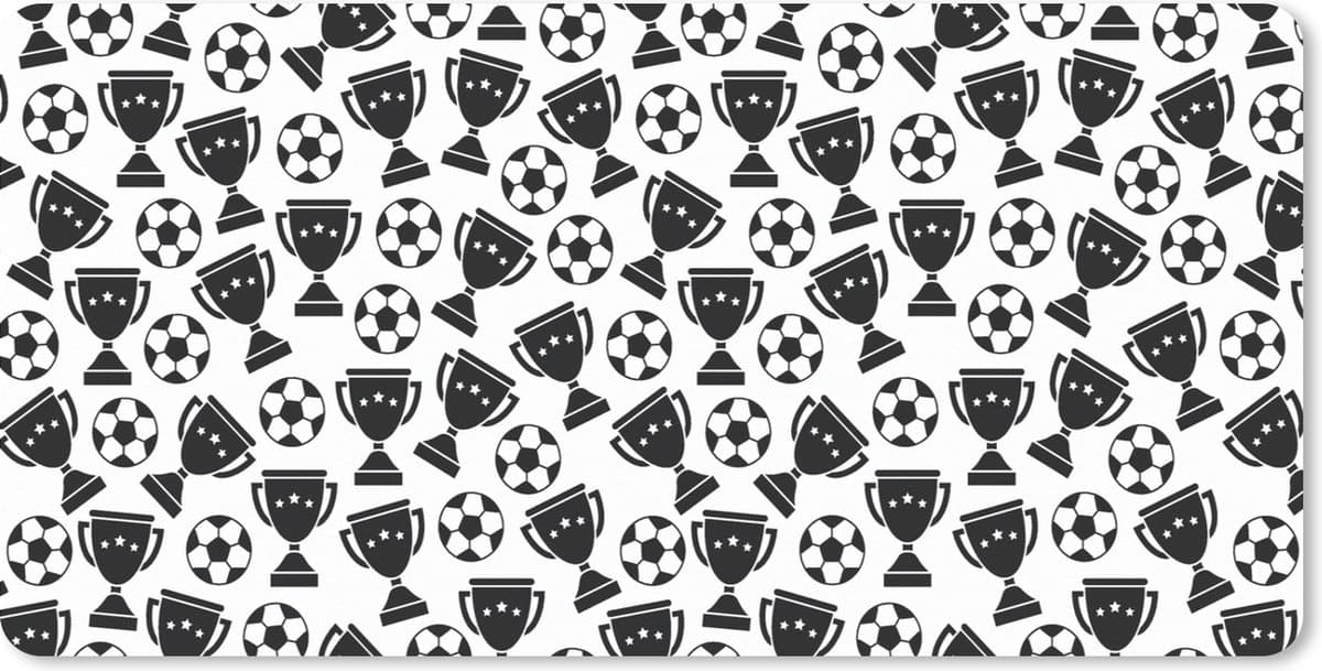 Muismat XXL 90x45 cm - Bureau onderlegger - Bureau mat Patronen - Voetbal - Beker - Jongens - Kinderen - Kids - Kindje - Bureaumat - Gaming mousepad xl - Bureaulegger groot - Computer deskmat
