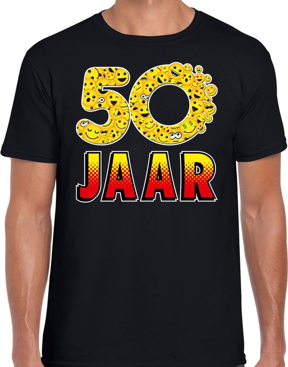 Verjaardag t-shirt 50 Jaar geworden/ Abraham - zwart - heren - Funny Emoticons XXL