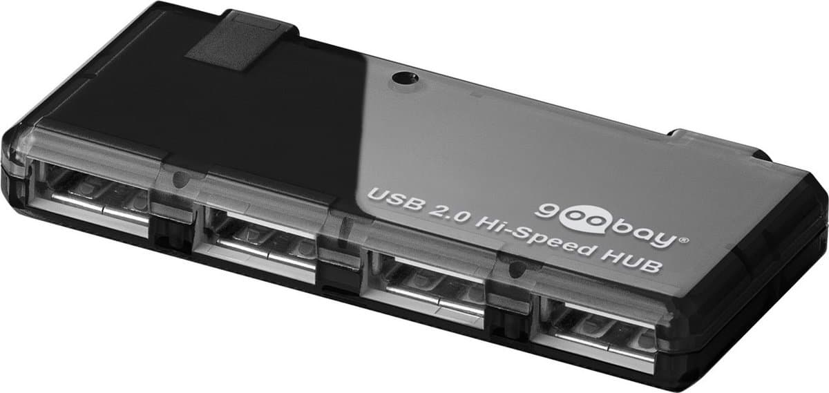 Goobay USB hub met 4 poorten - USB2.0 - busgevoed / zwart - 0,40 meter