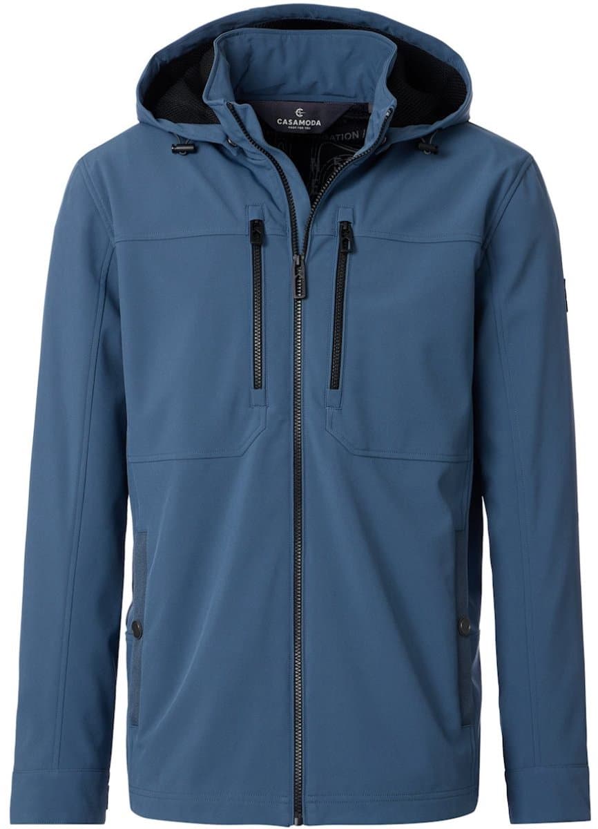 Casa Moda Softshell Jas Met Stretch En Afneembare Capuchon - M
