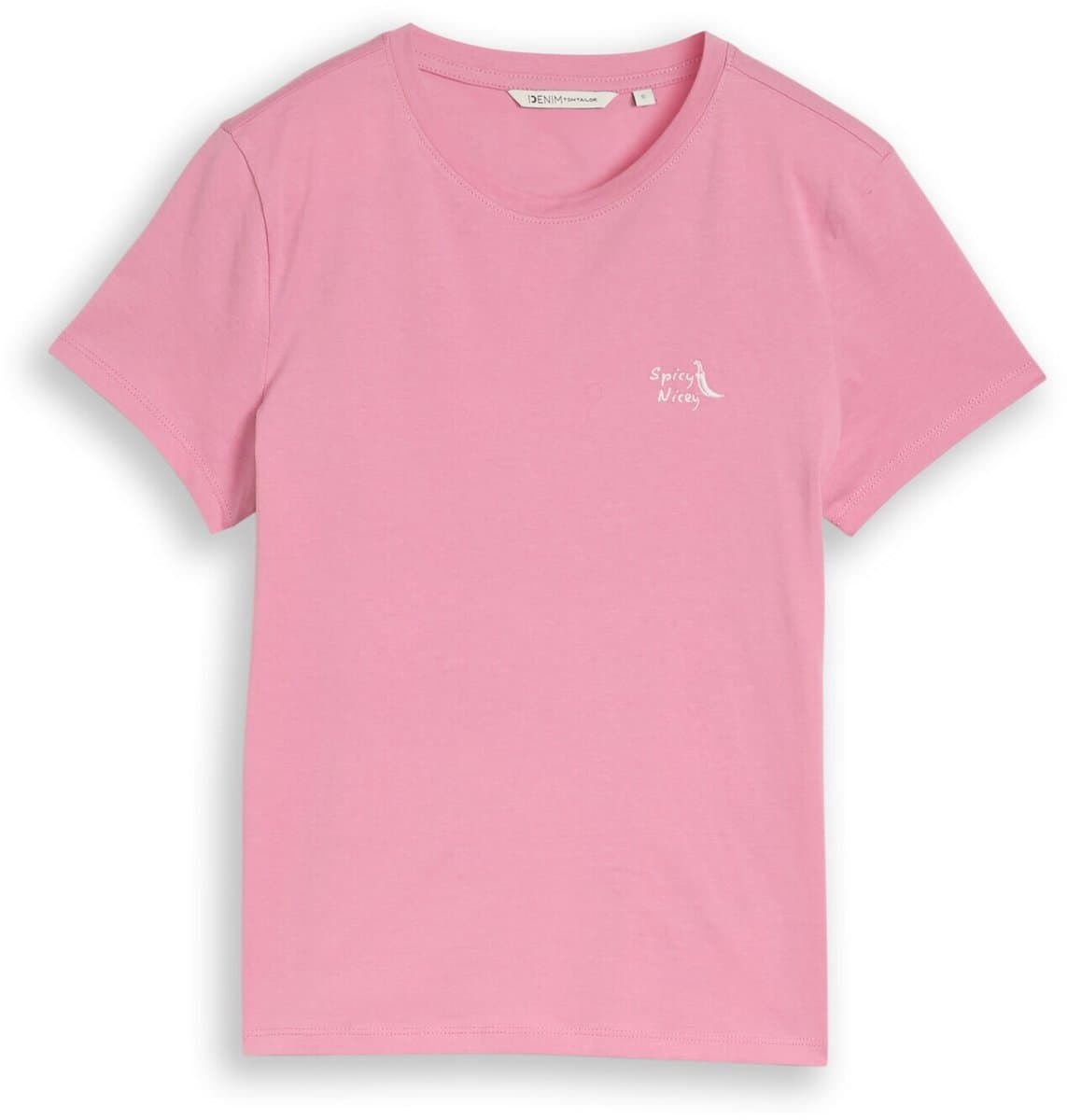 Tom Tailor Denim - T-shirt met borduursel - Maat S - Soft Blush Rose