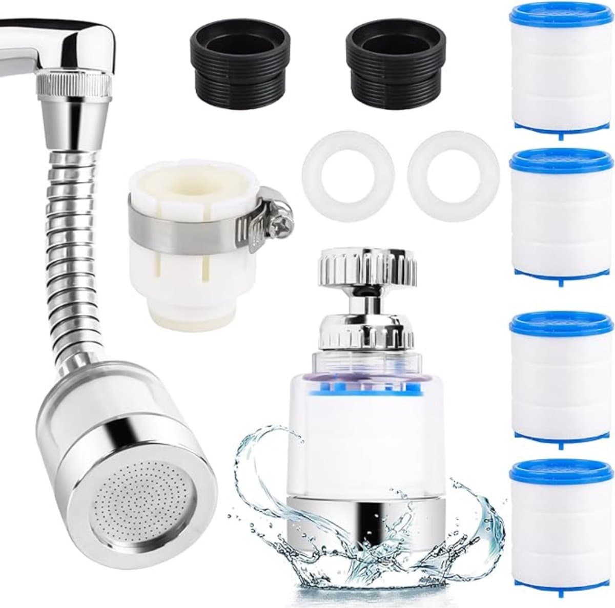 Nexvo® Waterfilter kraan - Waterfilter - Zilver - 17 x 13 x 5cm; 150 g