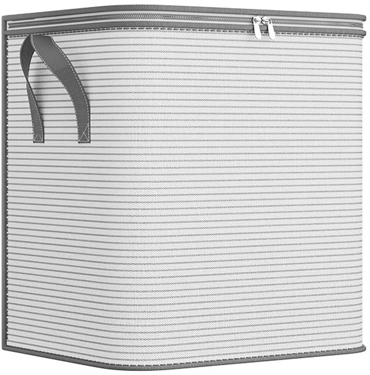 Extra Grote Opbergbox voor Kleding S - 50x35x46 cm - Stoffen Dekenkist met Rits en Handvatten - Stofvrije Opberglade voor Kastorganisatie - Grijs