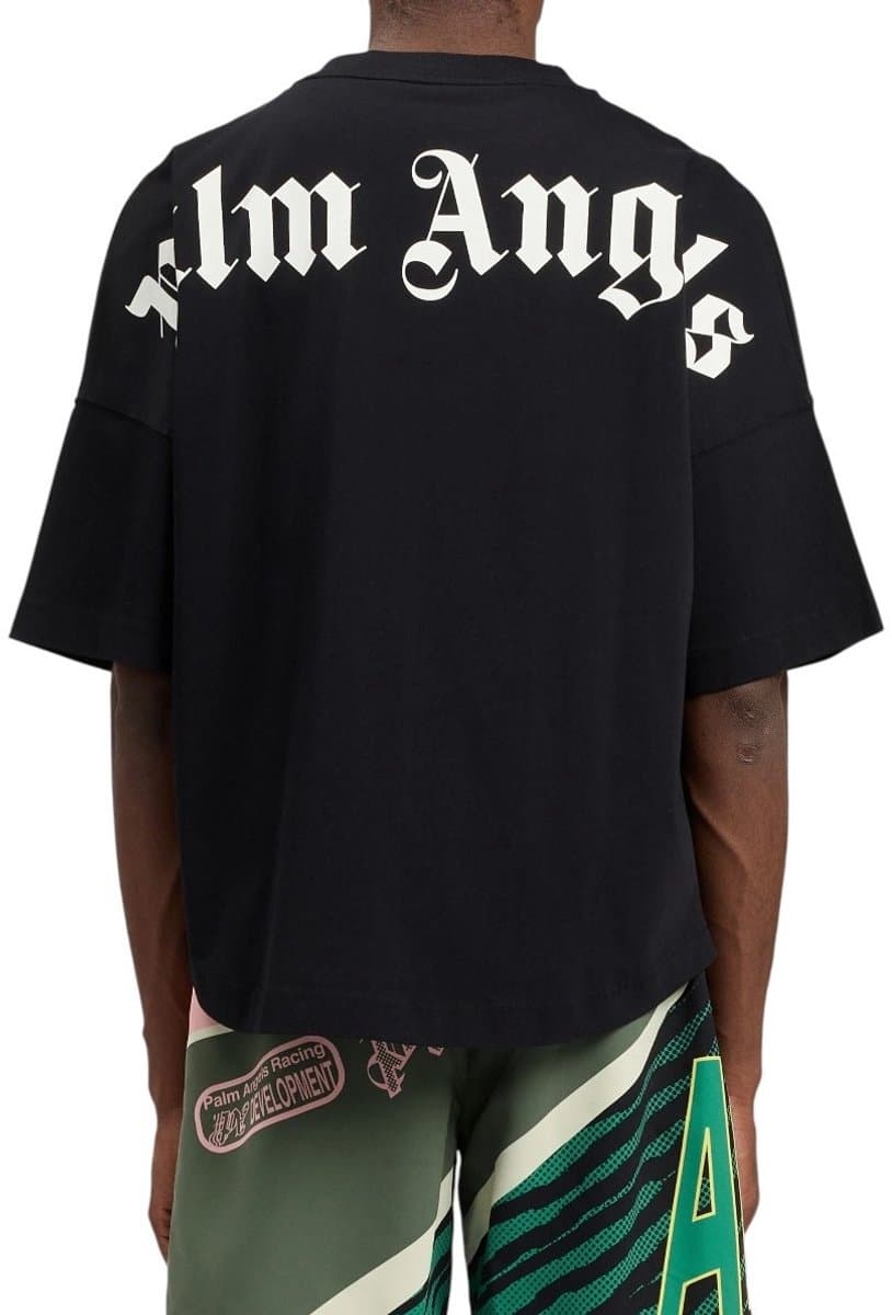 Palm Angels Heren T-shirt Zwart PMAA10BS26JER001/1003 Classic Logo Over