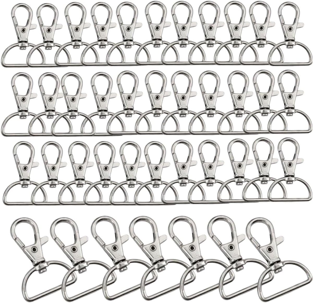 40x Draaibare Sleutelhanger Clips en D-Ringen voor Knutselen en Reparaties