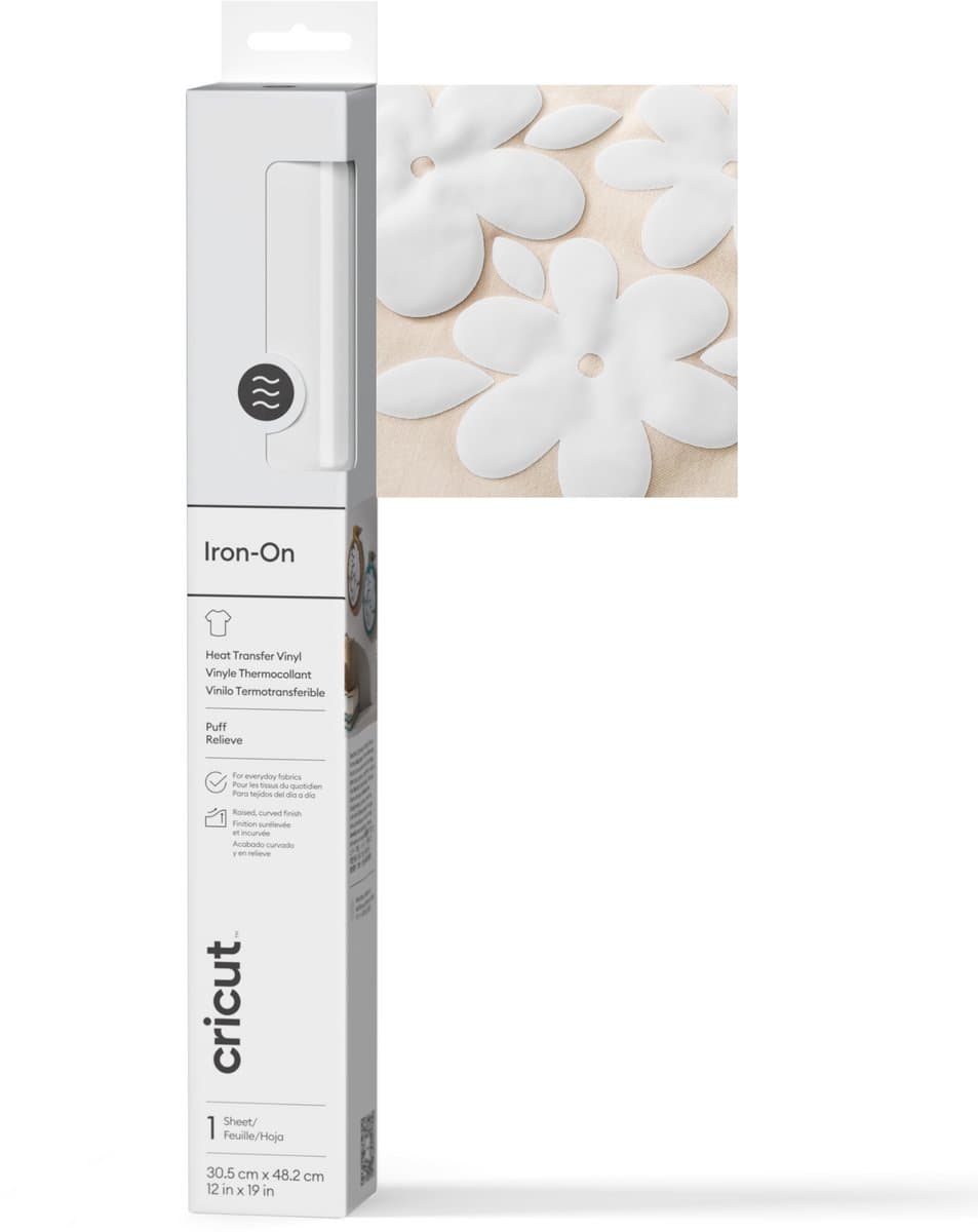 Cricut Puff Iron-On Wit 30,5 x 48,3 cm