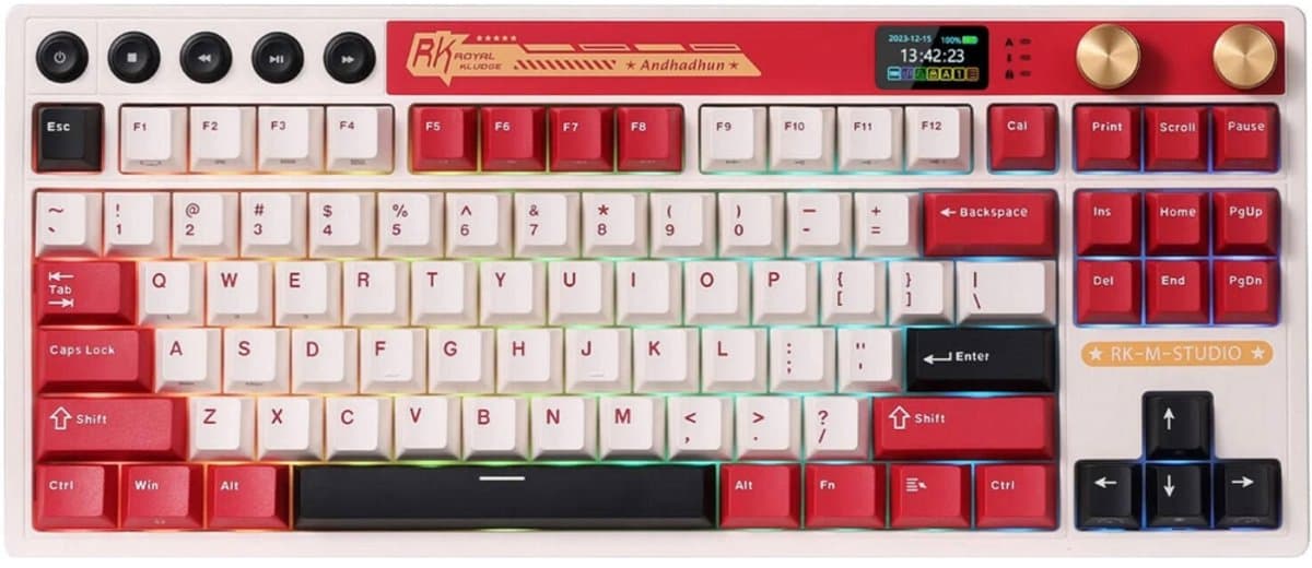 Royal Kludge RKM87 - Mechanisch Gaming Toetsenbord - Draadloos - Gaming Keyboard - Met LCD-Scherm