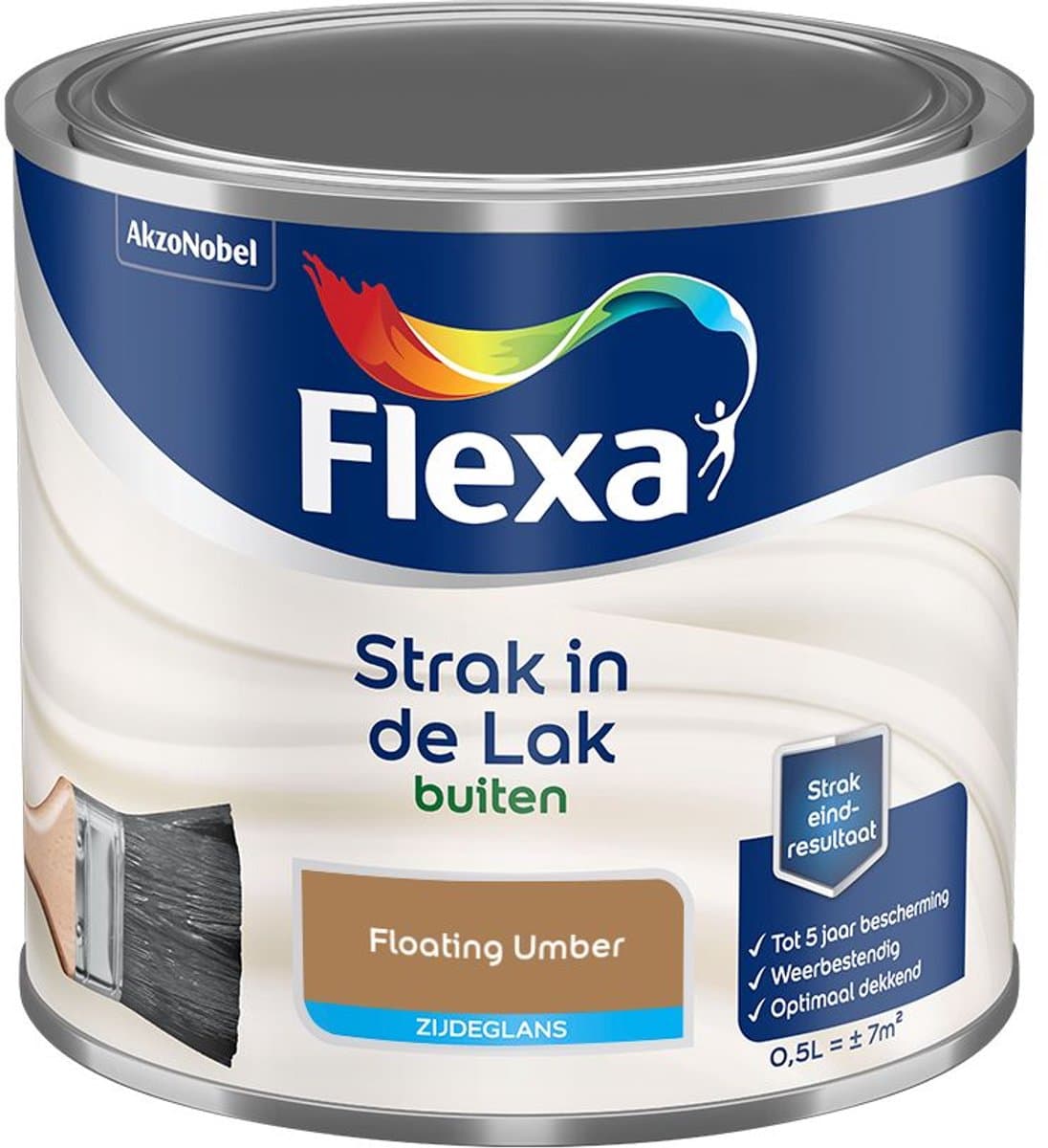 Flexa - Strak In De Lak Buitenlak Zijdeglans - Floating Umber - Mengverf - 500 Ml