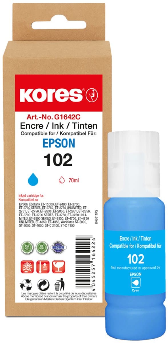 Kores Inktfles G1649BK vervangt EPSON 111, zwart