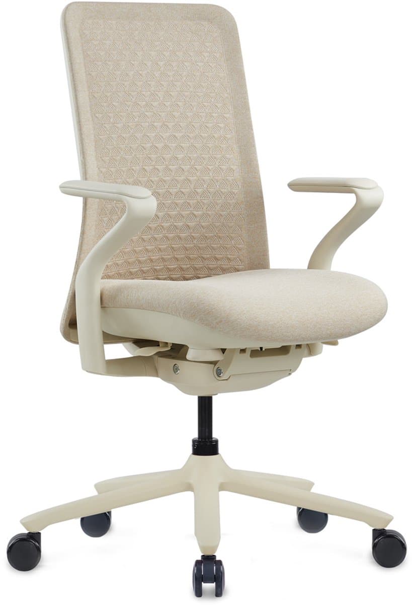 Bureaustoel / draaistoel VERVIO Rugleuning 3D-netstof / zitting stof beige hjh OFFICE