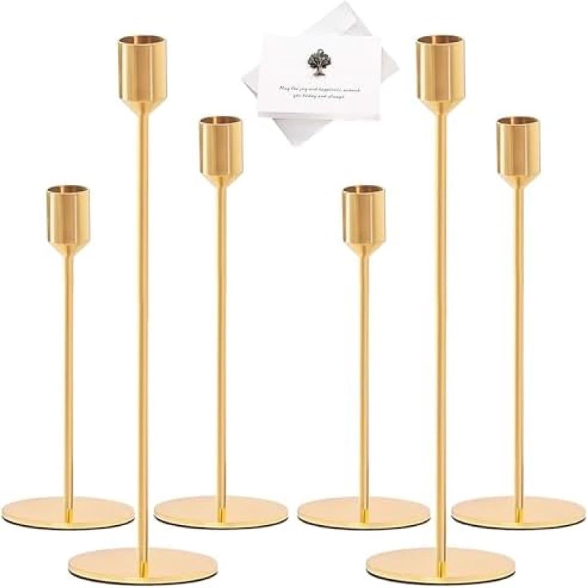 PromoHome Gouden Kandelaar Set - 6-delige Vintage Kaarshouders voor Elegante Tafeldecoratie