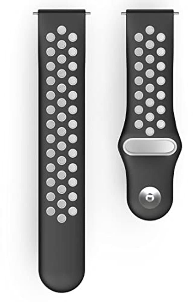 Ademende Sportarmband voor Fitbit Versa 2/Versa (Lite) - Zwart - Verstelbare Siliconen Horlogeband