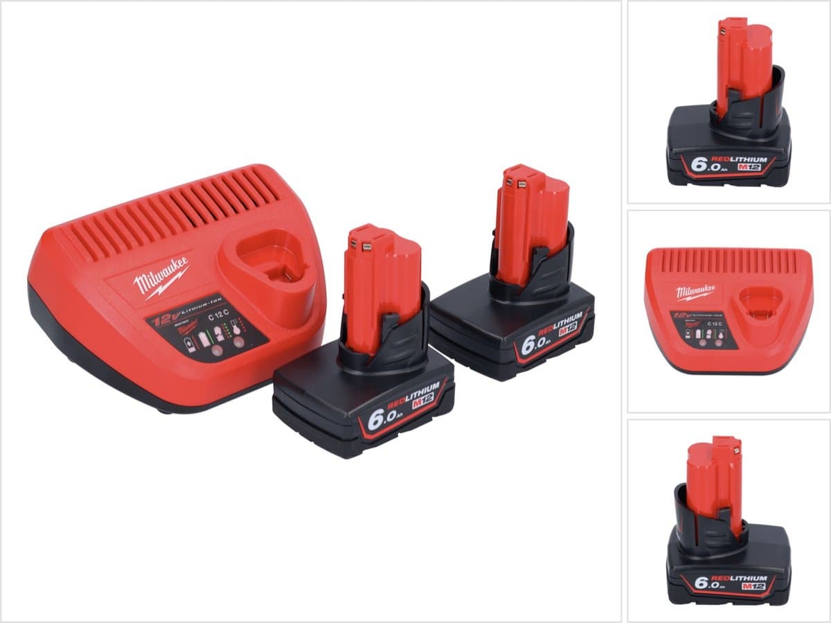 Milwaukee M12 NRG-602 Accu NRG pack 2x 12V 6.0Ah Li-Ion M12™ - 4933451903