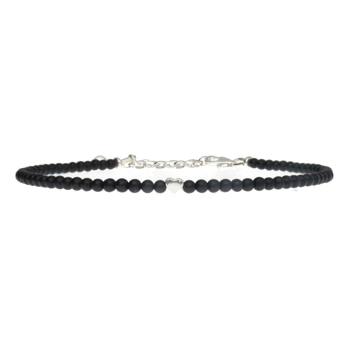 Bela Donaco - Enkelbandje Classic B3 – Onyx – Sterling Zilver