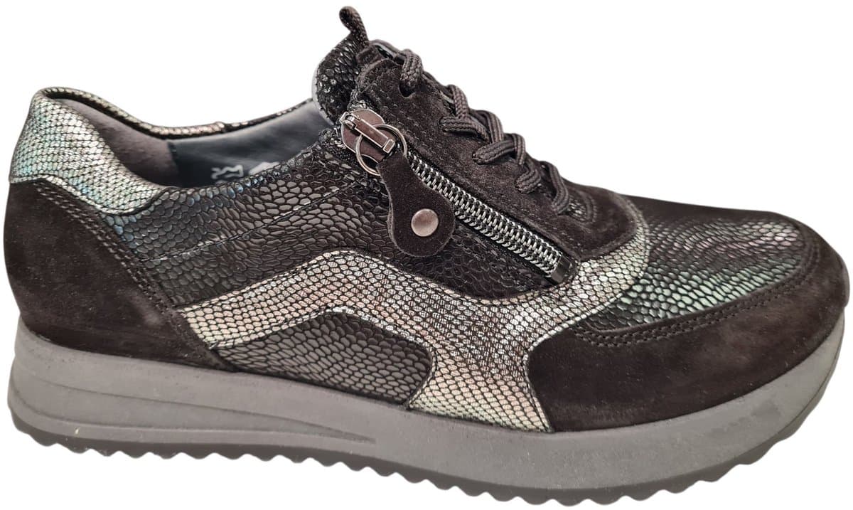 Waldlaufer Suede Dames Sneakers - Zwart - 37.5