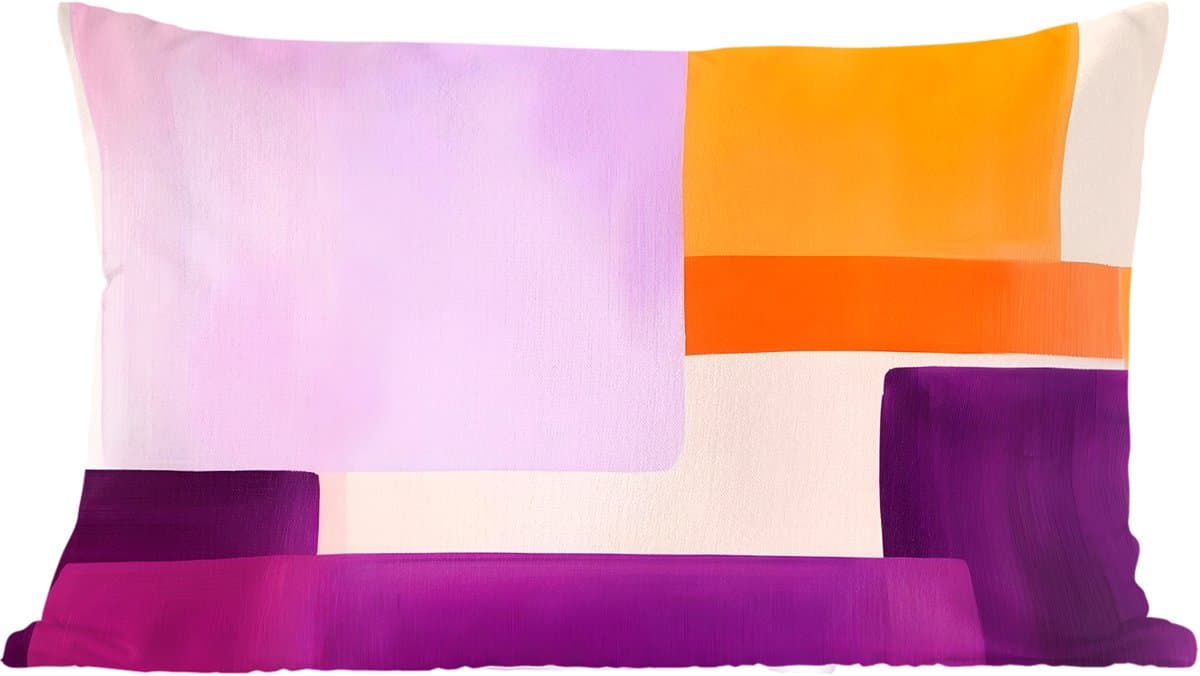 Sierkussens - Kussentjes Woonkamer - 50x30 cm - Vlakken - Abstract - Rechthoekig - Oranje