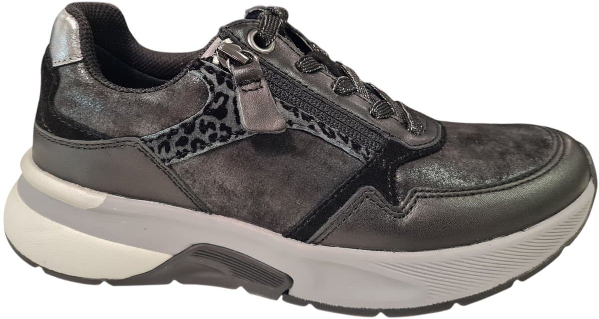 Gabor Rollingsoft 76.847 Sneaker Black/Antique Silver - Zwart - 41.5