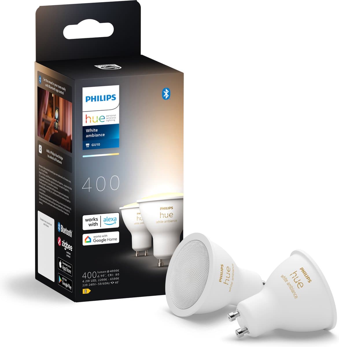 Philips Hue White Ambiance GU10 2-pack