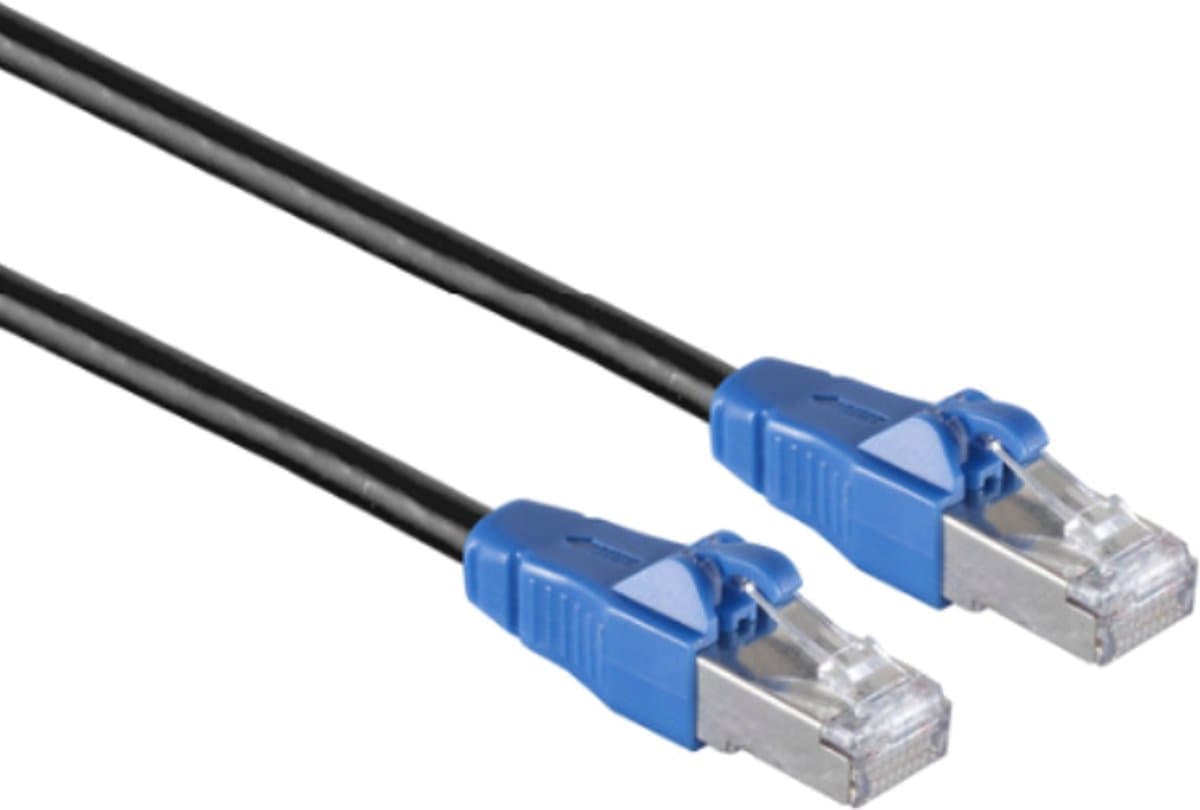 S/FTP CAT6A EasyPull Gigabit Netwerkkabel - CU - 2 meter - Zwart