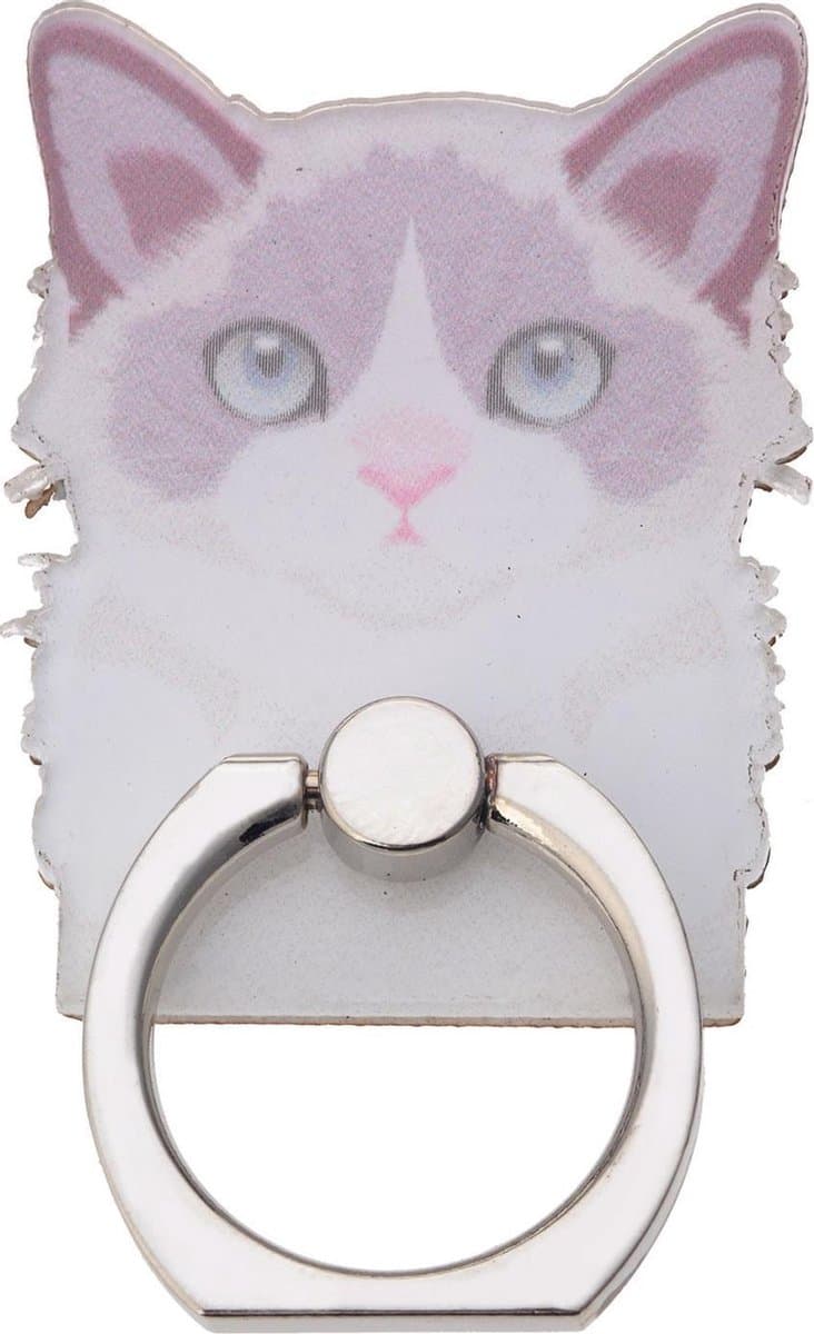 Melady Telefoon ring Kat Grijs Metaal