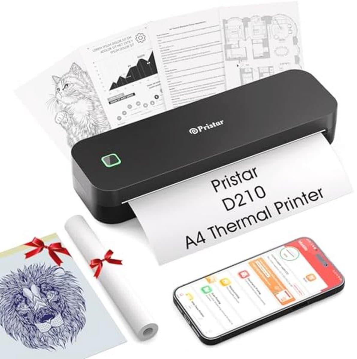 Draagbare Bluetooth Thermische Printer A4 voor iOS, Android en Laptops