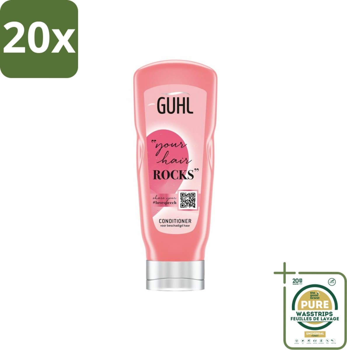 20 x Guhl - Conditioner - Lovespeech - 200 ml - Grootverpakking - Haarverzorging - Haarherstel - Haarversterking - Energie - Positieve Geur