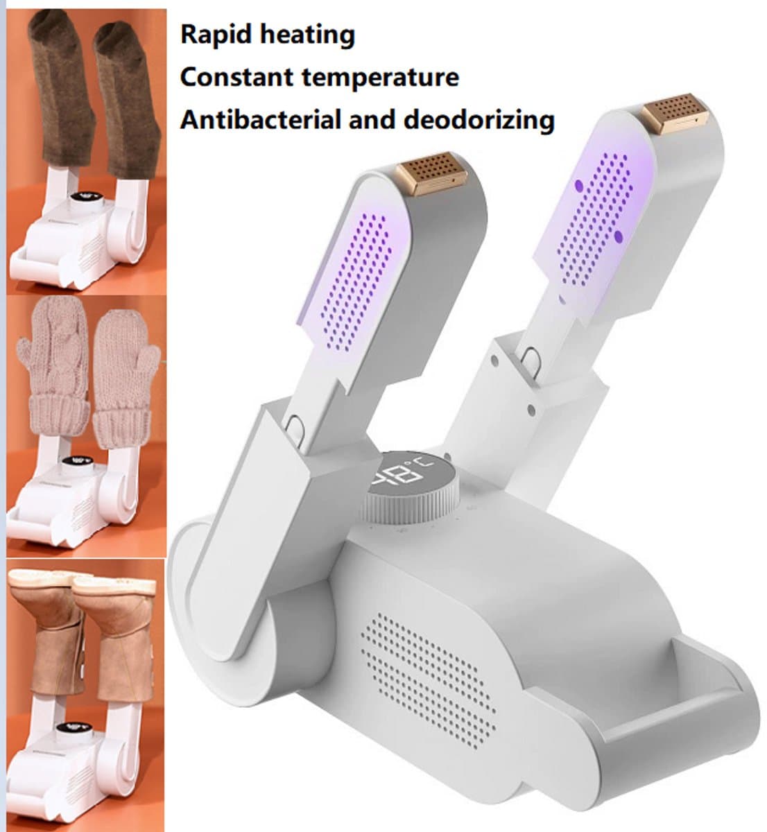 FUEGOBIRD - Schoenendroger - Met timer - Ozon-/droogfunctie - Instelbare duur - 48°C constante temperatuur - Schoenendroger - UV-lamp + actieve kool - dubbel antibacterieel-Nieuwe upgrade in 2026