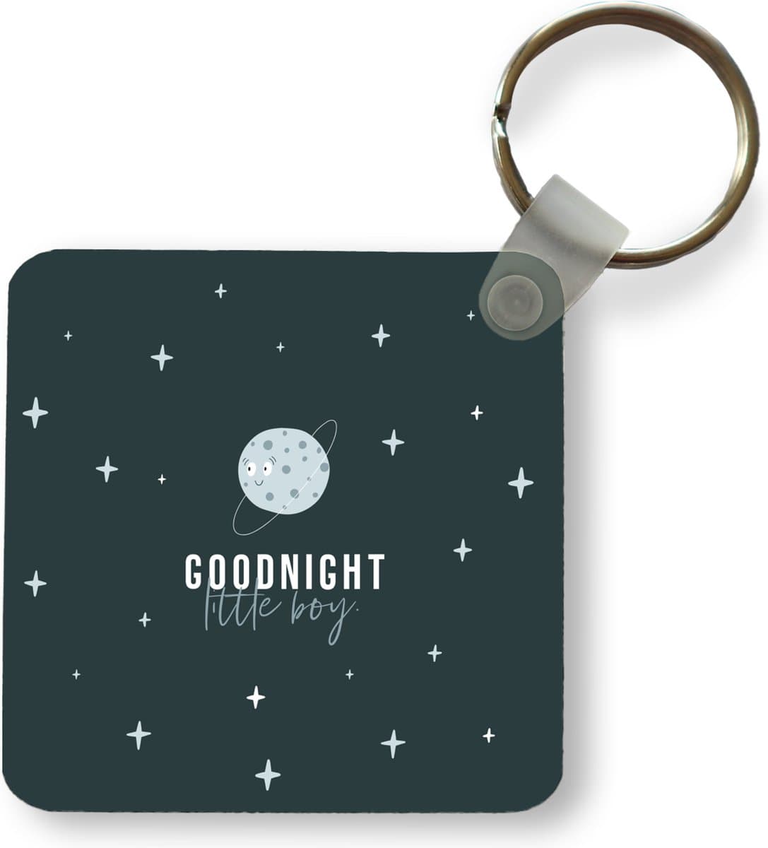 Sleutelhanger - Uitdeelcadeautjes - Quotes - Goodnight little boy - Baby - Spreuken - Kids - Kinderen - Plastic