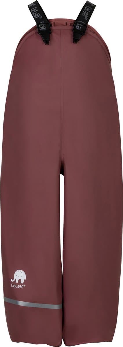 CeLaVi - Regenbroek met bretels voor kinderen - Rose Brown - maat 130 (128-134cm)