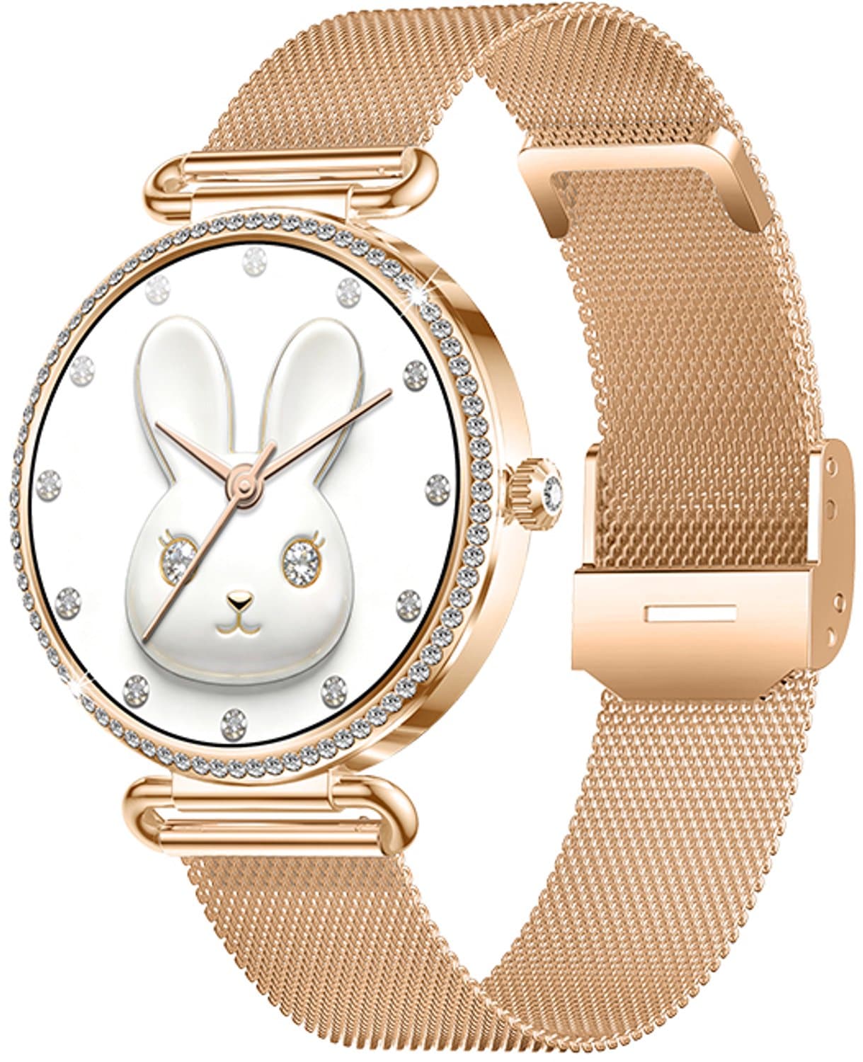 WizBay Premium Select® Smartwatch Dames - 1.32 inch AMOLED 3D Scherm - Bluetooth Bellen - Hartslag - SpO2 - Bloeddruk - IP67 - Goud