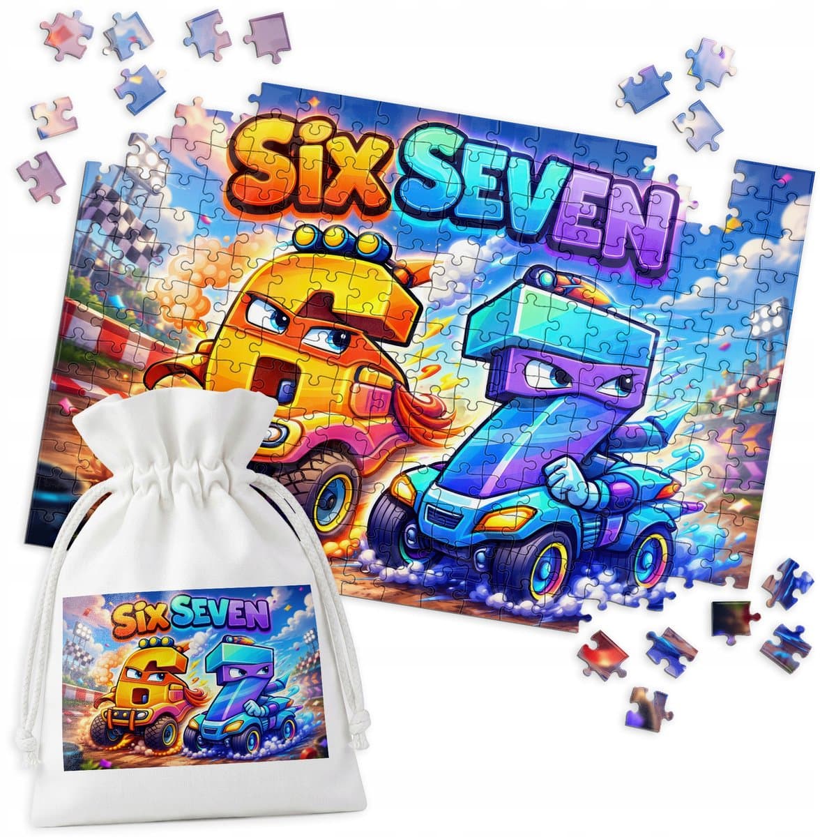 Traditionele Puzzel 252 Stukjes - Race 67 Six Seven Skibidi