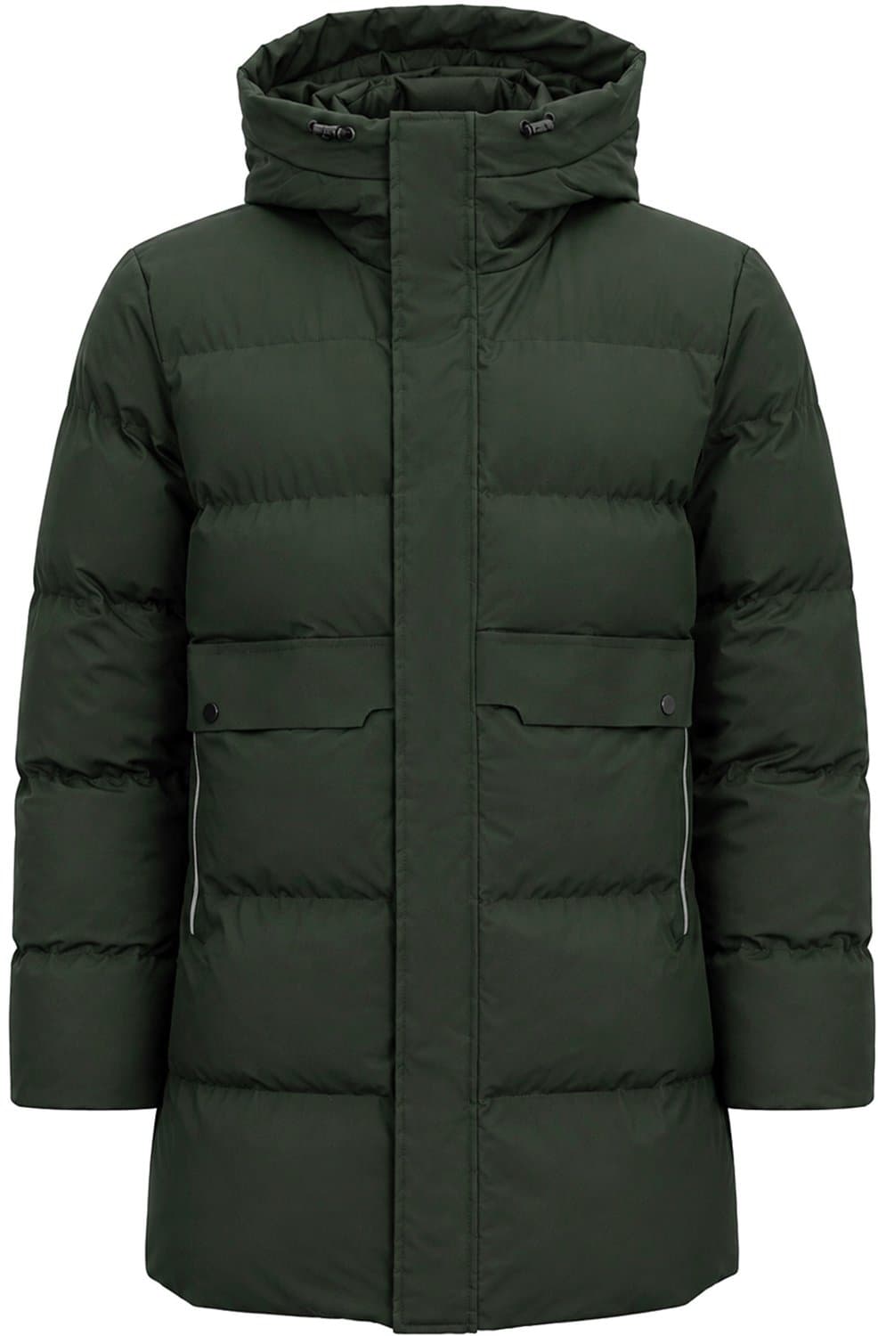 ALLTHEMEN Heren Gewatteerde Winterjas met Capuchon - Winddicht - Reflecterende Rits - XL