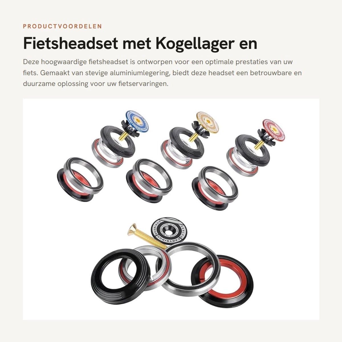 Dailygoods - Fietsheadset met Kogellager en Aluminiumlegering