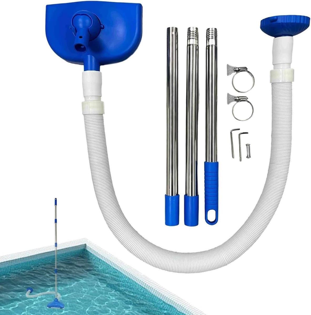 Zwembad Stofzuiger - Automatische Reiniger - Zwembad Schoonmaken - Verbeterde Zuigkracht - 155 cm - Blauw