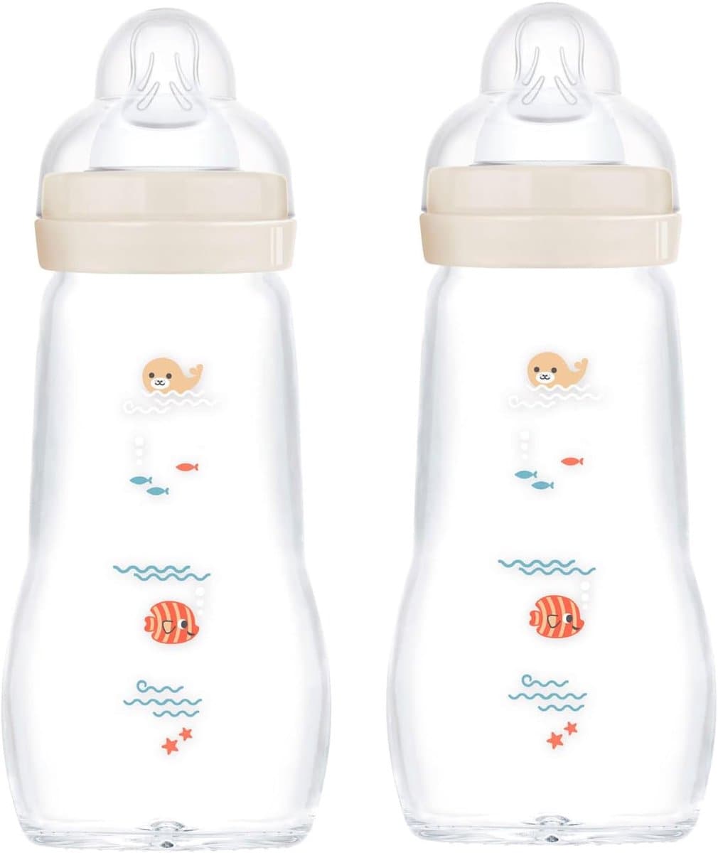 67036720-2 stuks Feel Good Glass Fles 260 ml glazen fles - neutraal