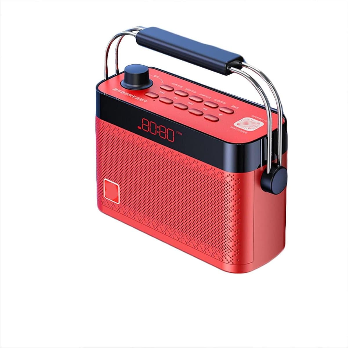 Draagbare Bluetooth Speaker - Internet Radio Speaker - Muziek Luisteren - Grote Volume Knop - 10 Watt - Rood