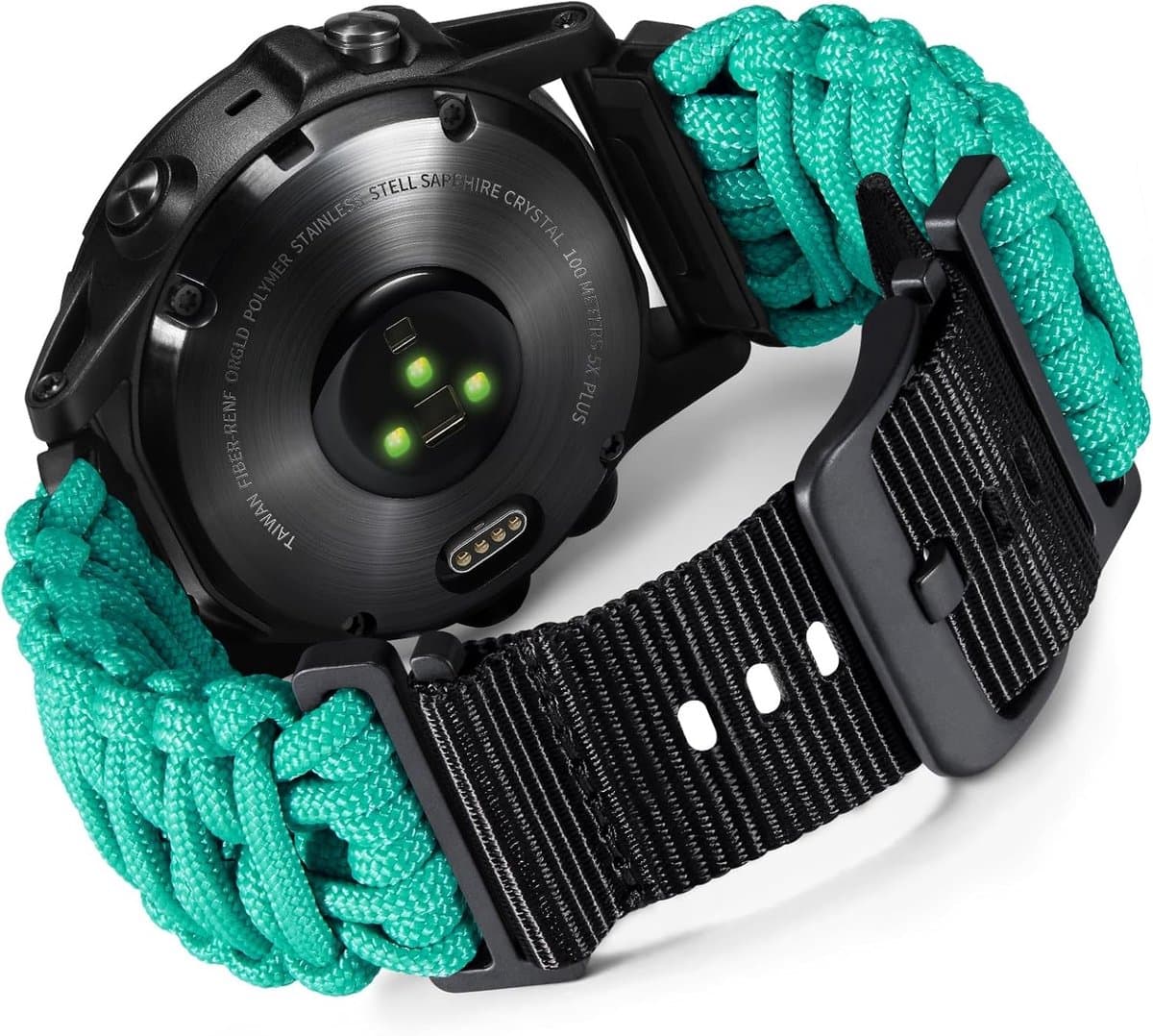 Robuuste Nylon Paracord Vervangband voor Garmin Horloge - 20MM/22MM/26MM - Militaire Sportstijl, Duurzaam en Comfortabel