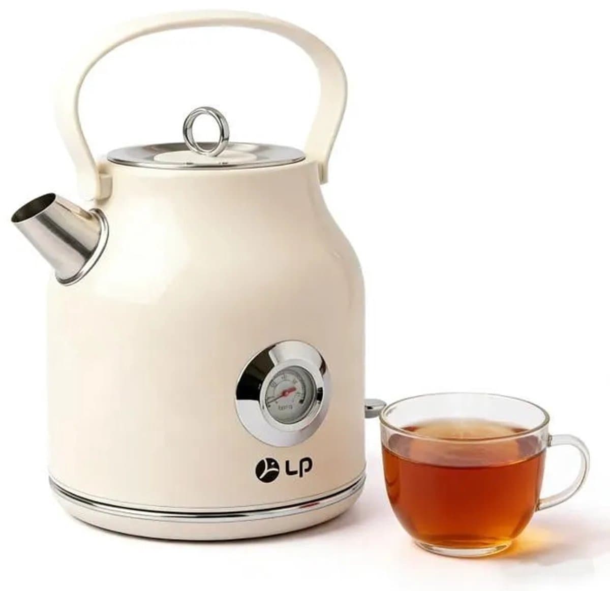 TEKROA® Elektrische Waterkoker 1,7 Liter met Temperatuurmeter - RVS - 360° Draaibaar - 2000W - Snelkookfunctie