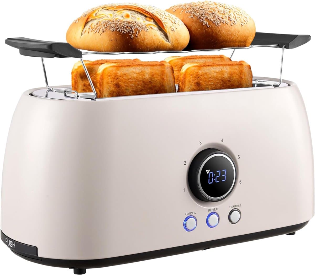 KIRA® Toaster - Broodroosters - Broodrooster - Toaster Broodrooster - Bulgur Beige - 20cm x 35cm x 16cm