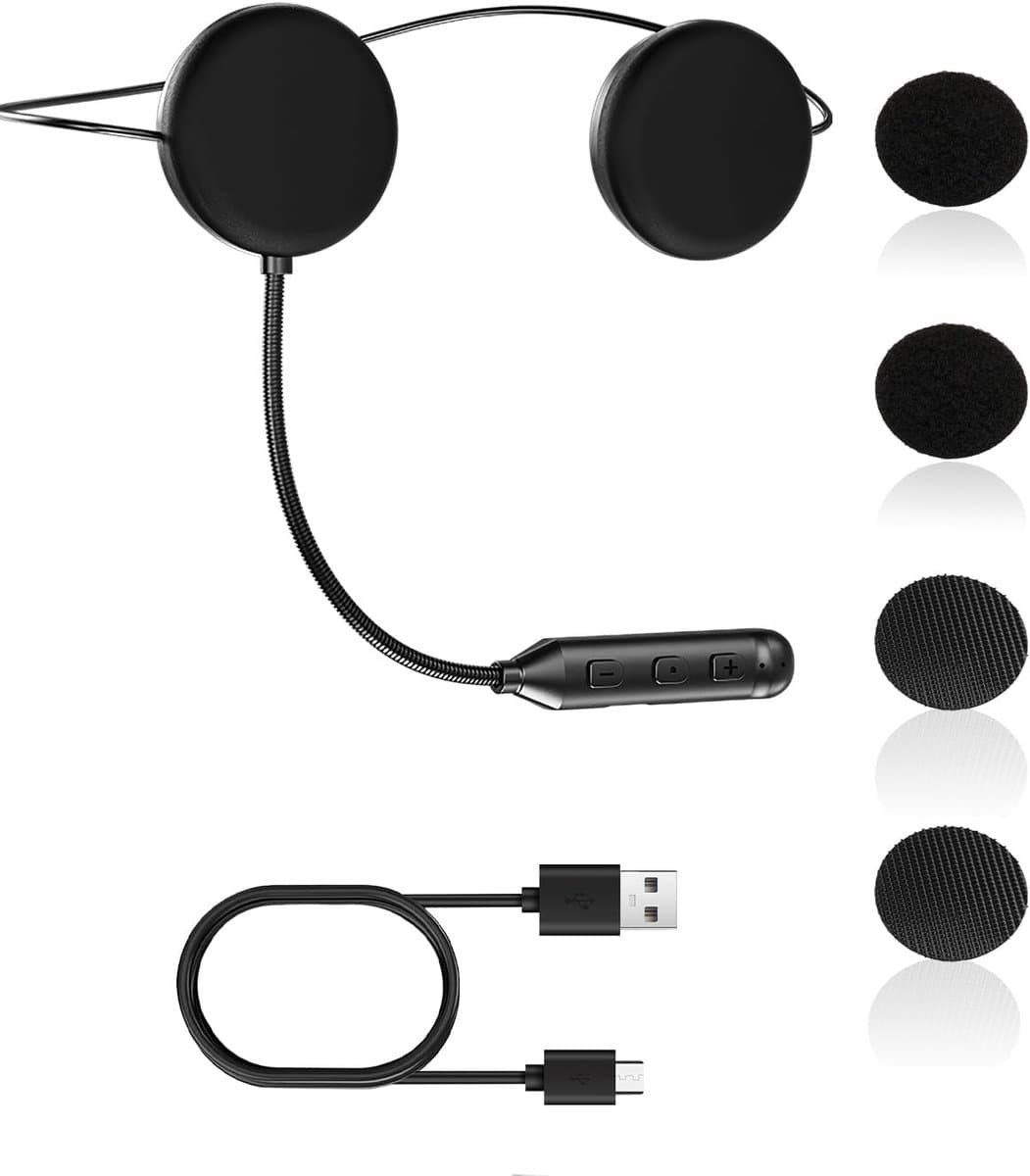 Motorhelm headset - Motor communicatie - Veilig onderweg - 16 uur batterij - 10 meter bereik - Zwart